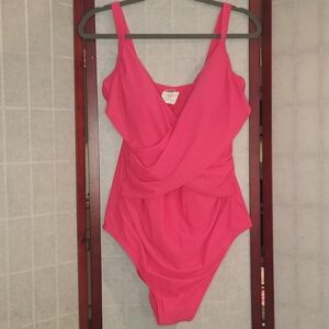 Vibrant Pink Crossover Swimsuit